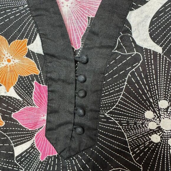 2/$30 Saint Tropez West 100% Linen Tunic Top Size 1X Hawaiian Resortwear Beach - Picture 7 of 11